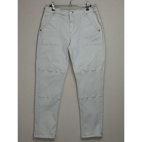 LOFT Size 6 28 Cream Natural The Girlfriend Denim Jeans Utility Classic Autumn - Picture 1 of 14